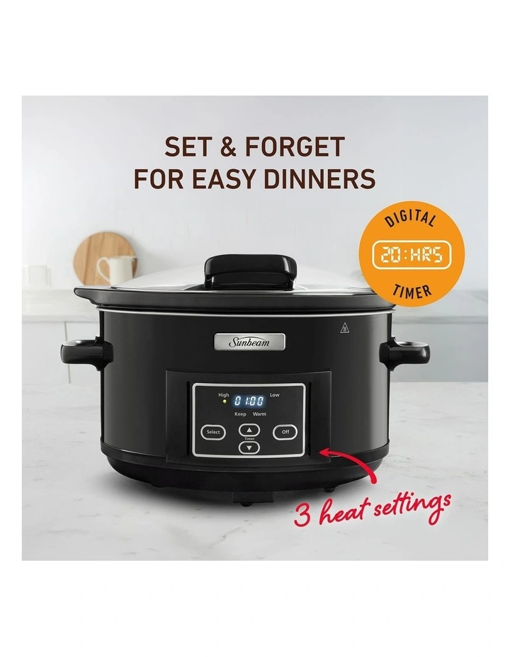 Lift And Serve Slow Cooker 4.7L HP5500BK in Black image 4