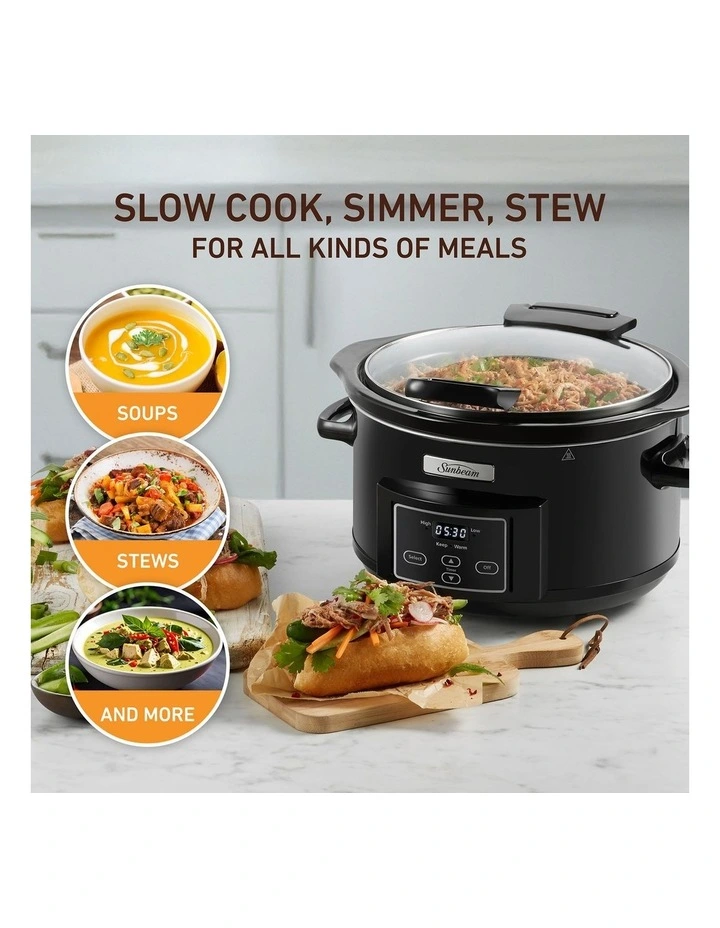 Lift And Serve Slow Cooker 4.7L HP5500BK in Black image 5