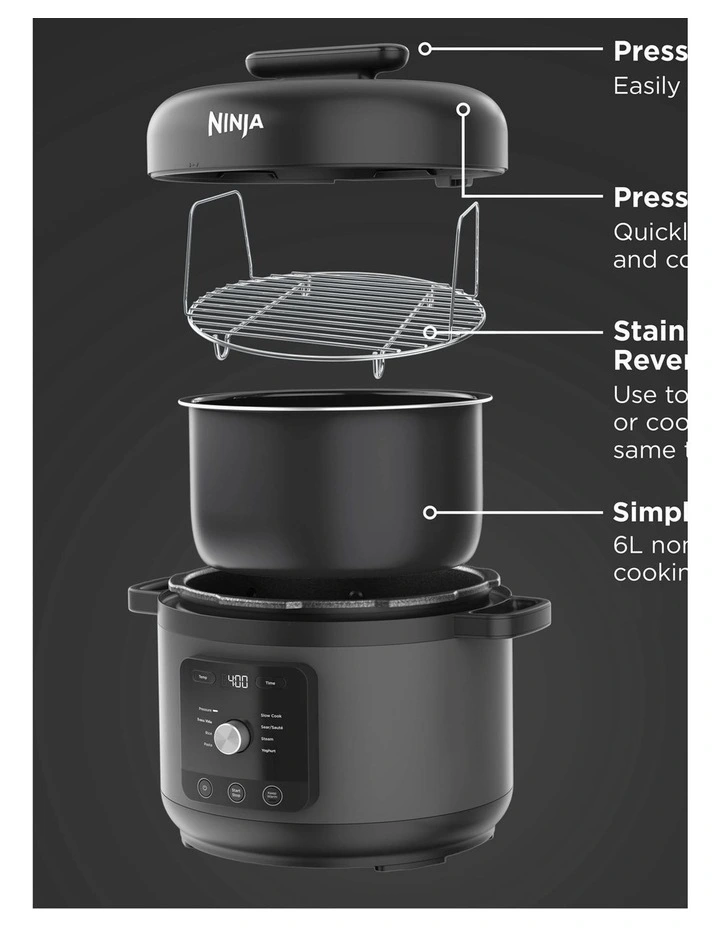 Ninja HyperHeat Pressure Cooker PC201ANZ image 7