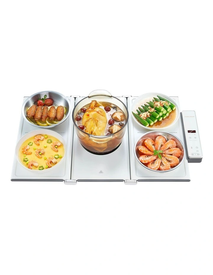 Foldable Food Warmer with Hot Plate in White MRFW15WT image 3