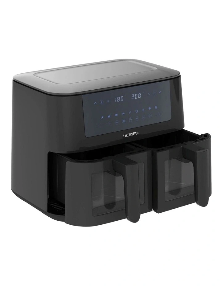 Bistro XXL Dual Zone Air Fryer in Black - PFAS-free ceramic non-stick image 1