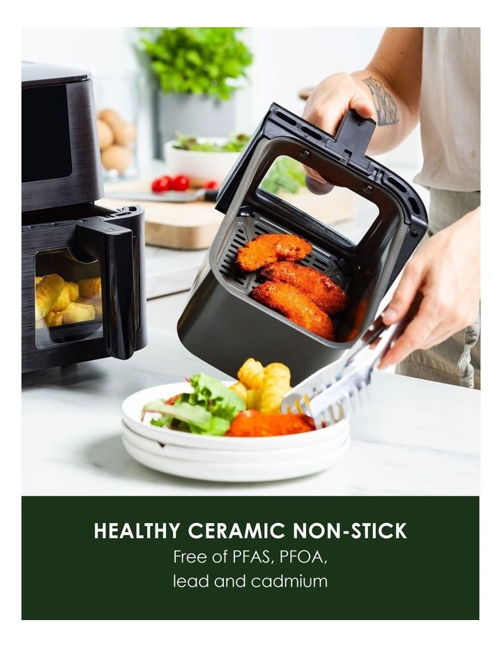 Bistro XXL Dual Zone Air Fryer in Black - PFAS-free ceramic non-stick image 4