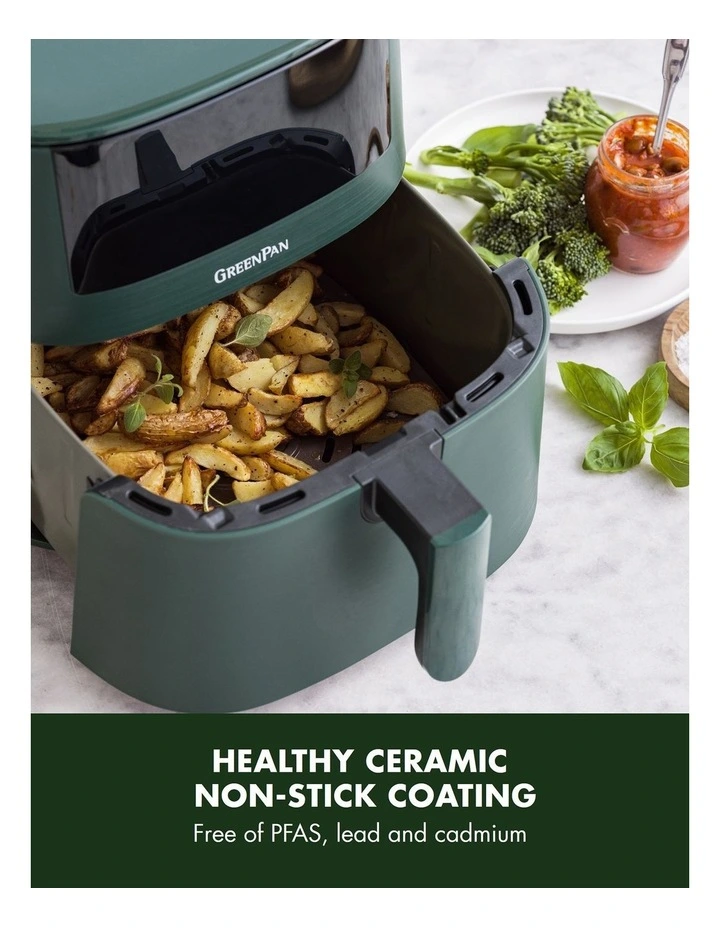 Bistro XXL PFAS-free coating Coloured Air Fryer in Pine Green image 3