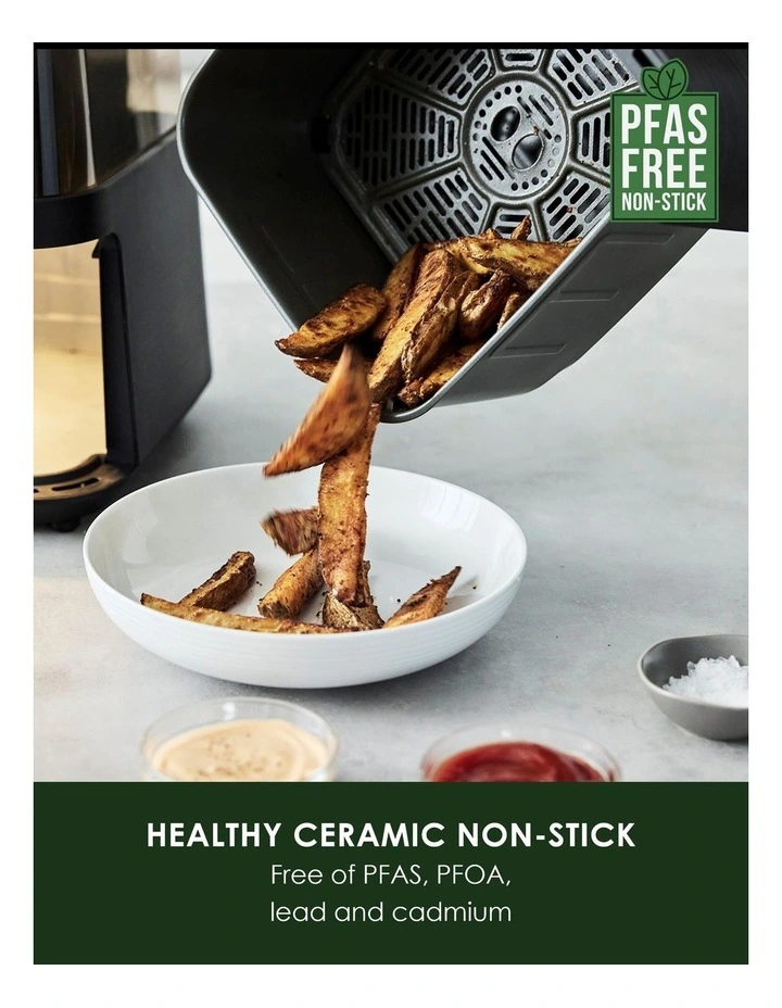 Bistro Air Fryer with See-Through Lid 6.5L in Black PFAS-free coating image 2