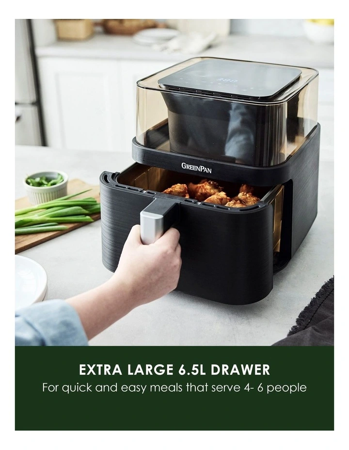 Bistro Air Fryer with See-Through Lid 6.5L in Black PFAS-free coating image 4