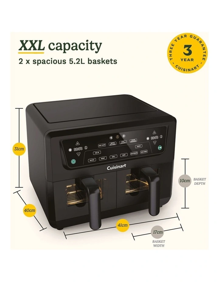 AirTwin XXL Dual-Zone Airfryer AFD-10XBLXA in Black image 6
