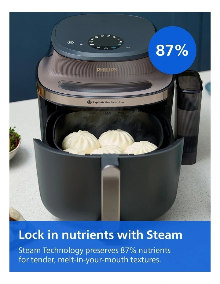 5000 Series XXL Steam Airfryer 7.2L in Black NA547/07 image 7