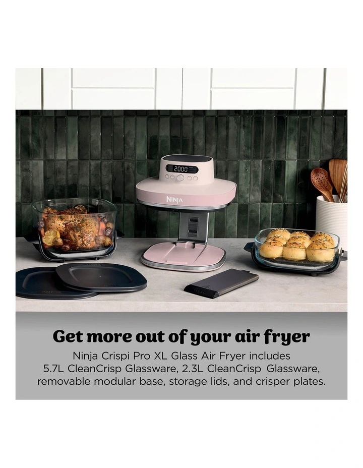 Crispi Pro 6-in-1 Countertop Glass Air Fryer AS101PKANZ in Rose Quartz image 3