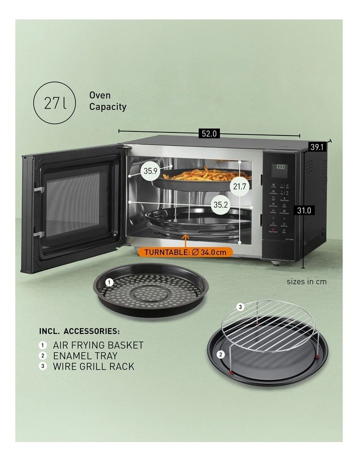 27L Combi Air Fry Convection Microwave in Black NN-CT56RBQPQ image 5