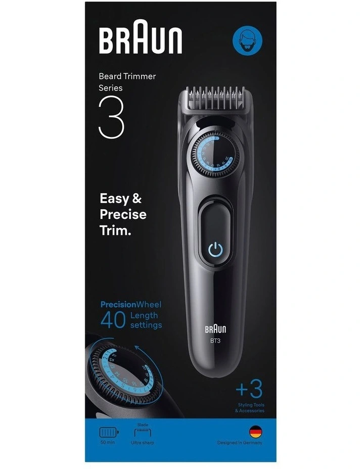 Beard Trimmer Series 3 BT3520 in Black/Blue image 1