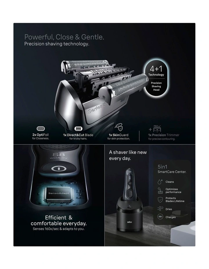 Series 8 Electric Shaver 8663CC 1 Pack in Grey image 3