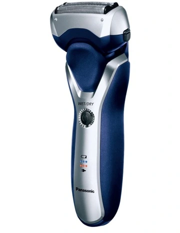 3-Blade Rechargeable Wet & Dry Shaver with Slide-Up Trimmer in Blue
