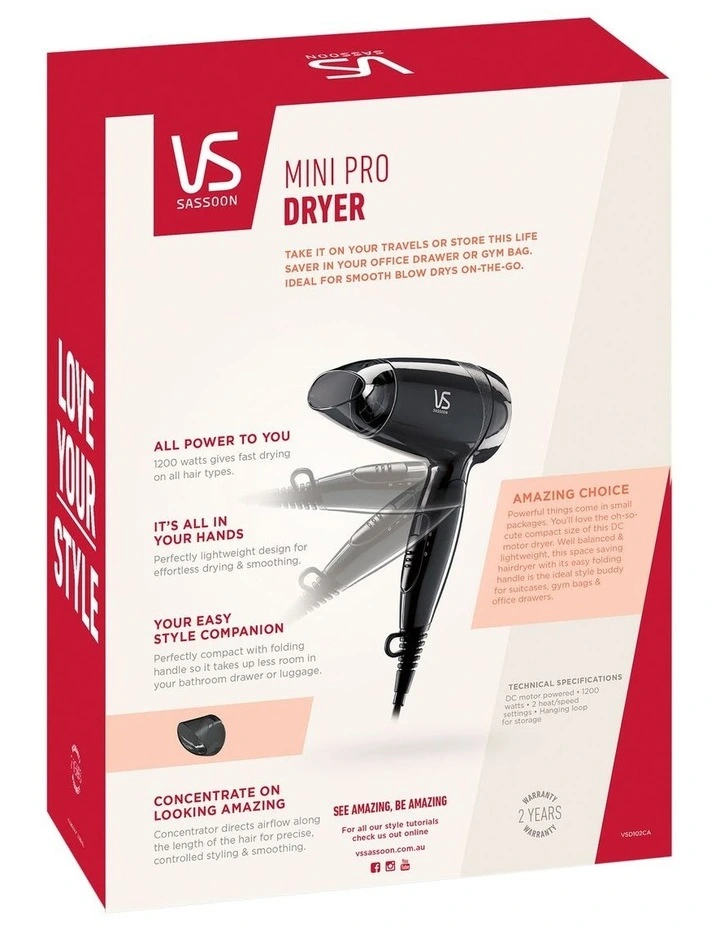 Mini Pro Hair Dryer VSD102CA image 5