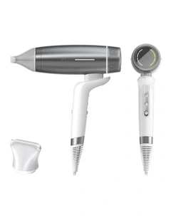 Speed Dual Air-Flow Fast Drying Hair Dryer in Silver White