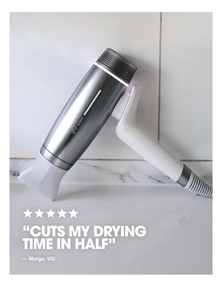 Speed Dual Air-Flow Fast Drying Hair Dryer in Silver White image 4