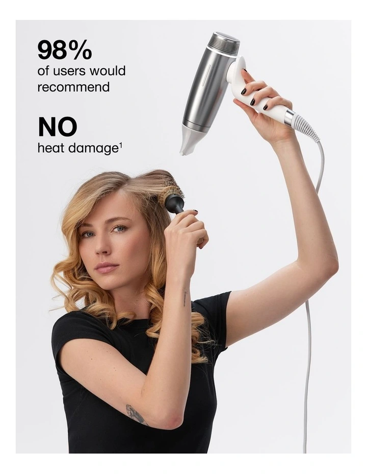 Speed Dual Air-Flow Fast Drying Hair Dryer in Silver White image 5