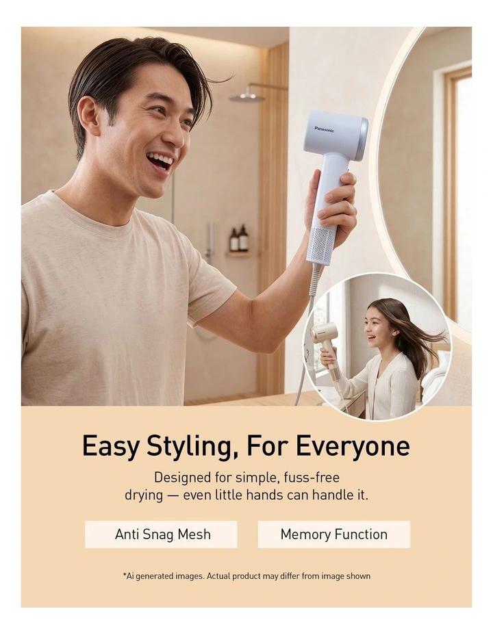 Ionic Hair Dryer EH-NE6M-A541 in Blue image 3