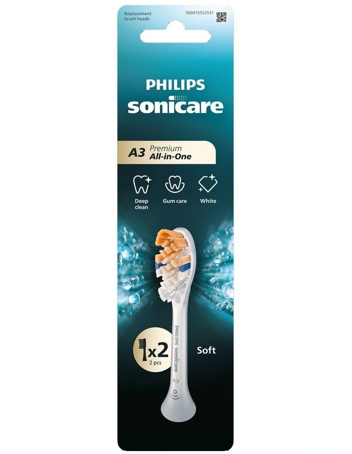 Sonicare A3 Premium All-in-one Brush Head 2 Pack HX9092/14 in White image 6