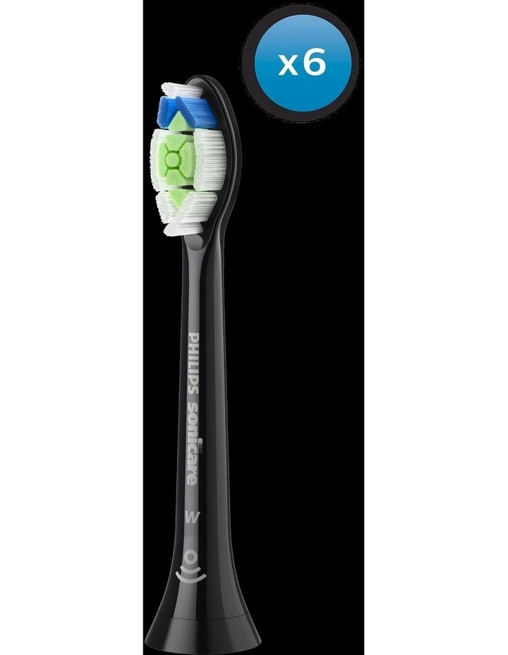 Sonicare W2 Optimal Brush Head 6 Pack HX6066/91in Black image 1