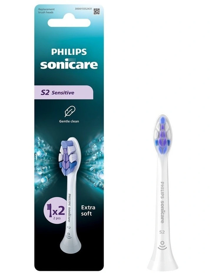 Sonicare S2 Sensitive Brush Head 2Pack HX6052/14 in White image 6