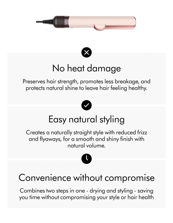 Airstrait TM Dryer And Straightener in Ceramic Pink/ Rose Gold image 5