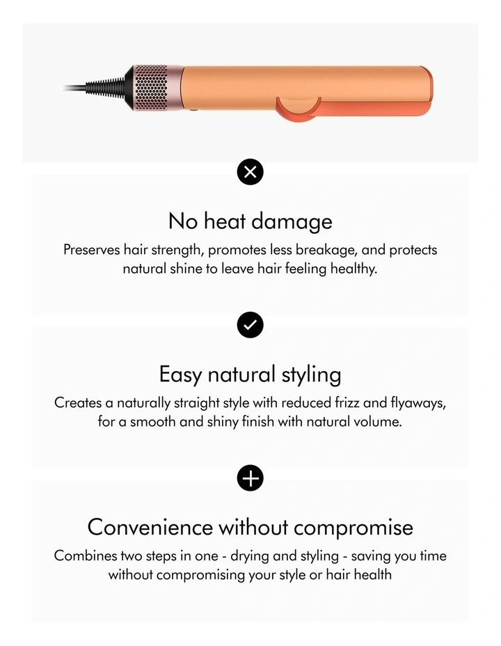 Dyson Airstrait straightener and dryer (Ceramic Apricot / Topaz) image 3
