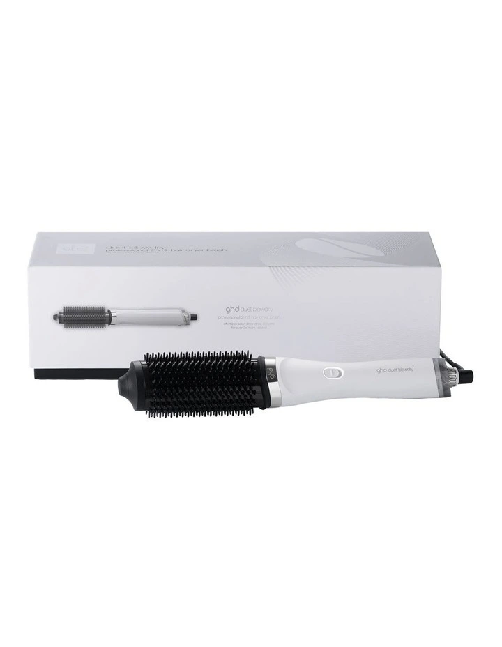 Duet Blow Dry 2-in-1 Hair Dryer Brush in White image 3