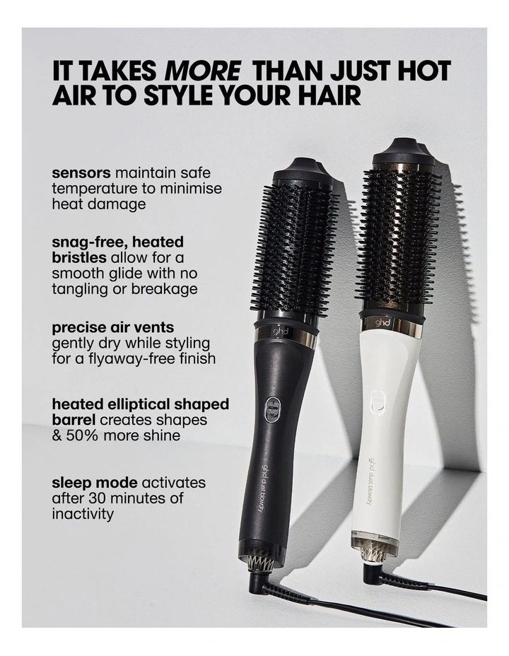 Duet Blow Dry 2-in-1 Hair Dryer Brush in White image 3