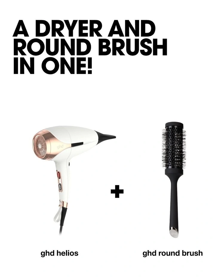 Duet Blow Dry 2-in-1 Hair Dryer Brush in White image 4