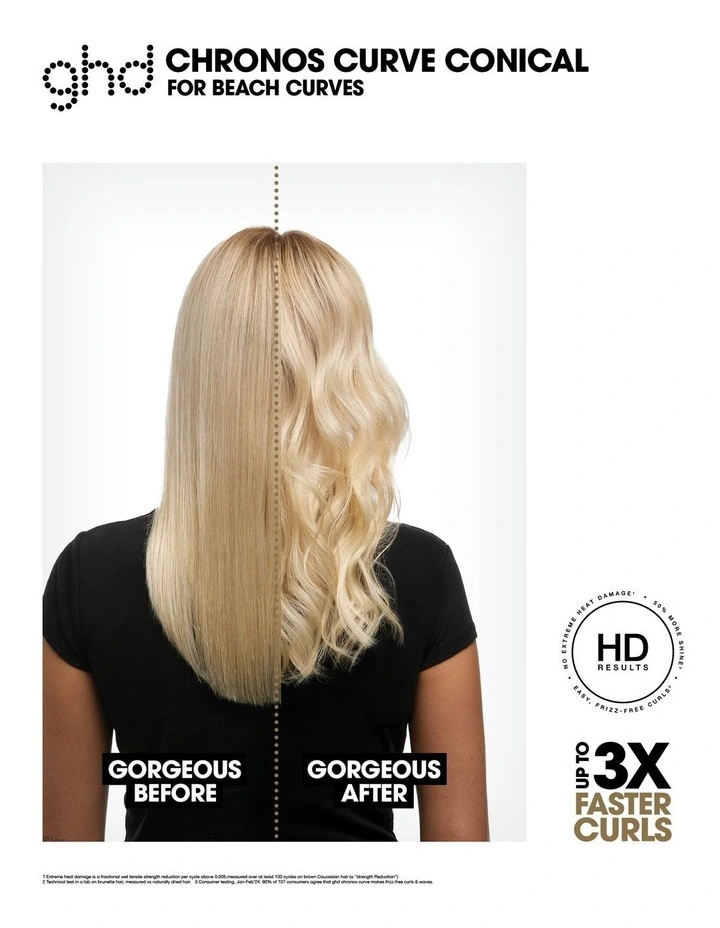 Chronos curve conical curling wand in black image 2