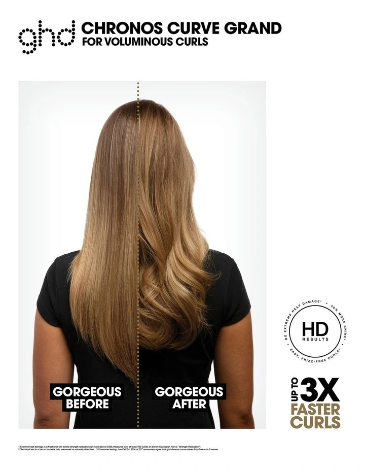 Chronos curve grand curling tong in black image 2