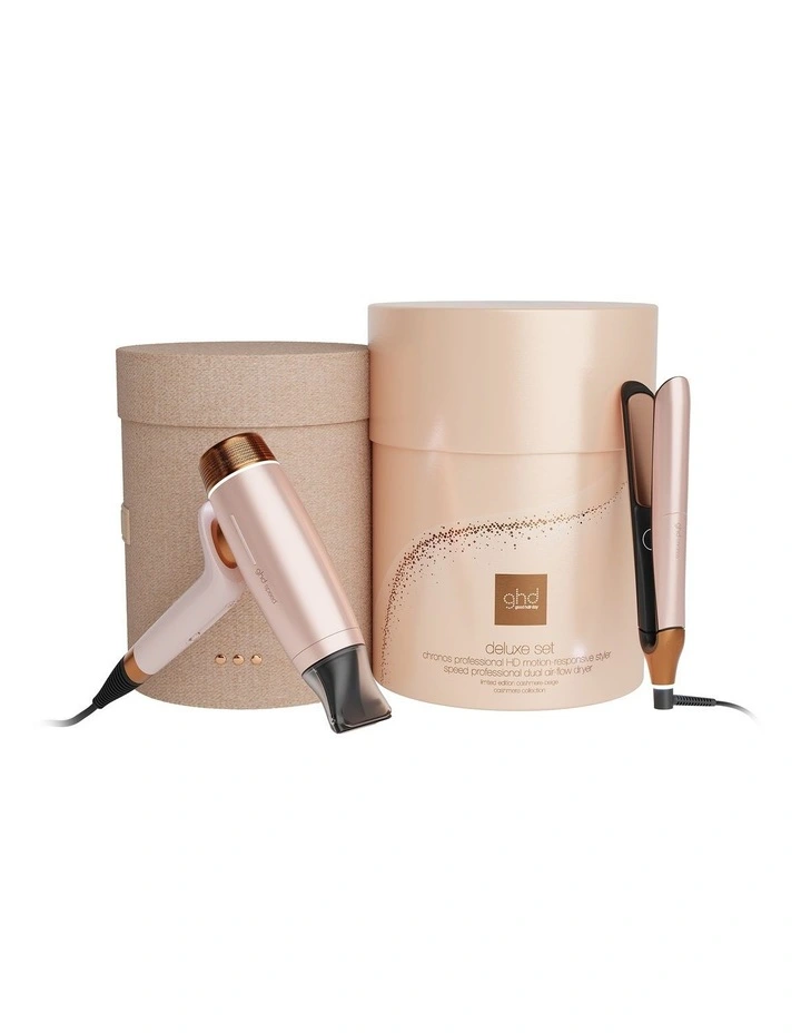 Deluxe Bundle Speed Hair Dryer & Chronos Hair Straightener Gift Set In Cashmere Beige image 7