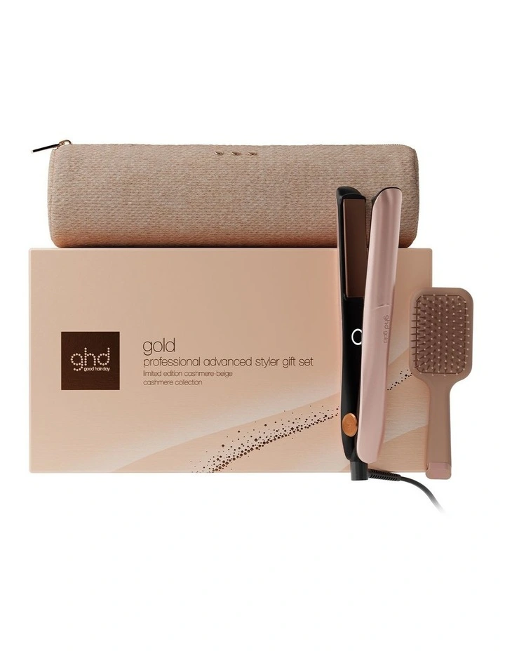 Gold Hair Straightener Gift Set In Cashmere Beige image 6