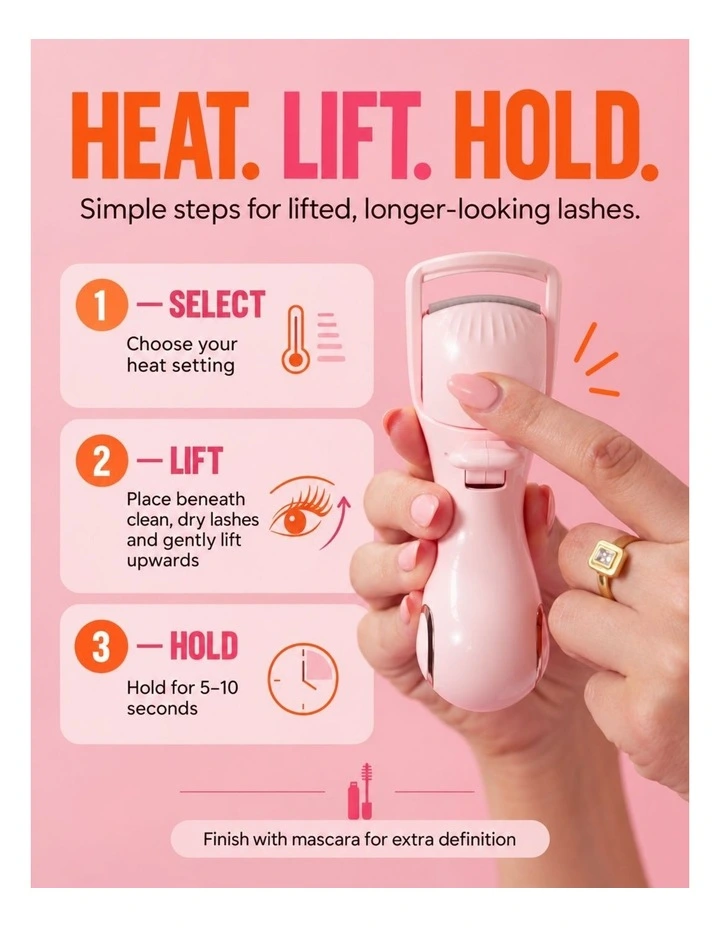 Heated Lash Curler in Pink LASH-CURL image 5