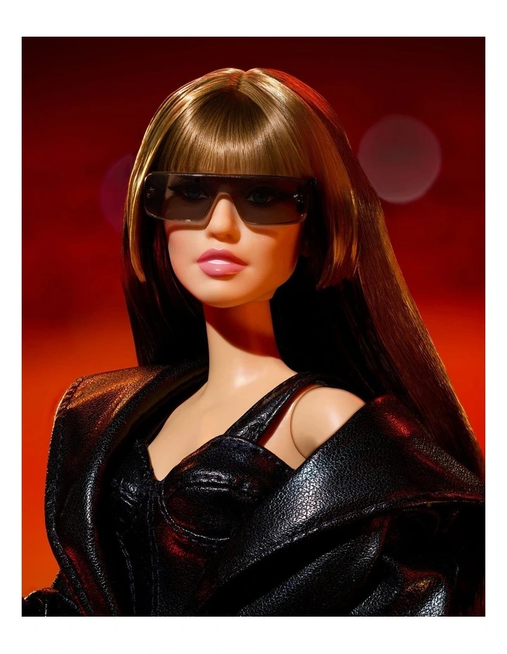 Barbie Signature Miley Cyrus Collectible Doll in Faux Leather 2-Piece Outfit with Heels image 4