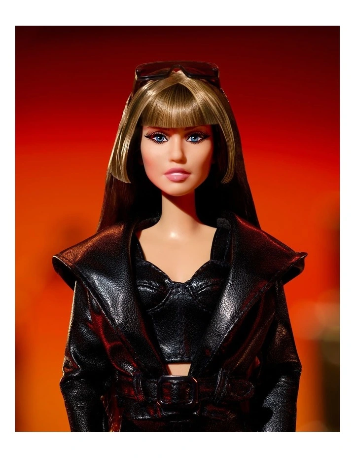 Barbie Signature Miley Cyrus Collectible Doll in Faux Leather 2-Piece Outfit with Heels image 5