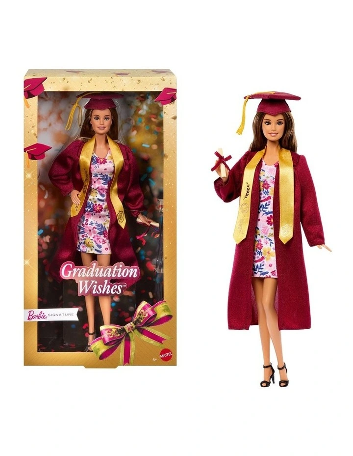 Signature Graduation Wishes With Burgundy Robe & Tassel Cap Fashion Doll image 1