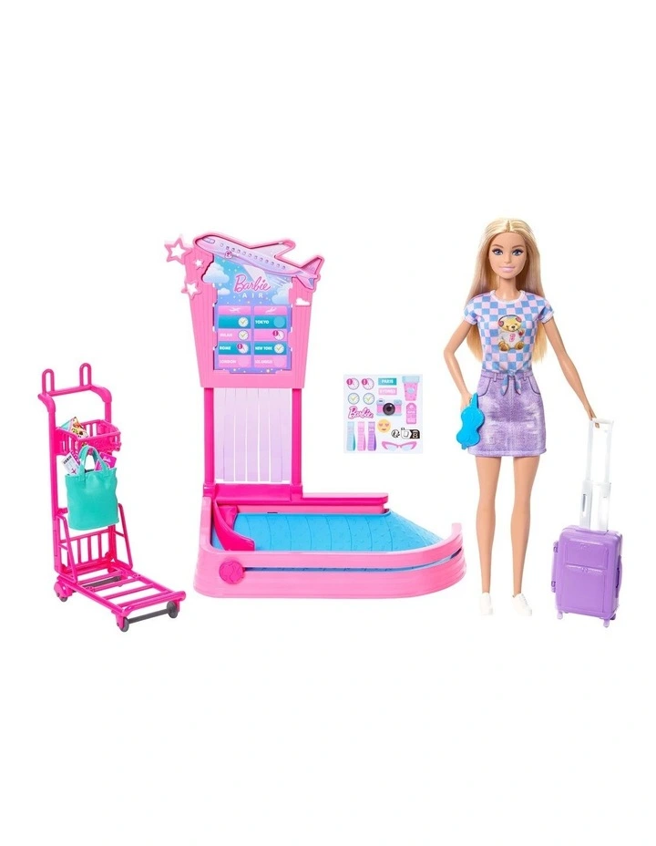 Barbie Malibu Travel Doll, Baggage Claim Playset & Accessories image 2