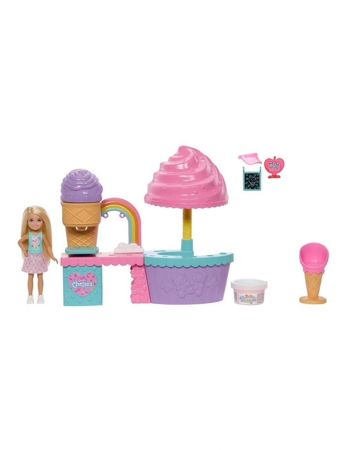 Barbie Club Chelsea Ice Cream Shop Playset with Chelsea Doll, 2 Dough Colors, and Accessories image 5