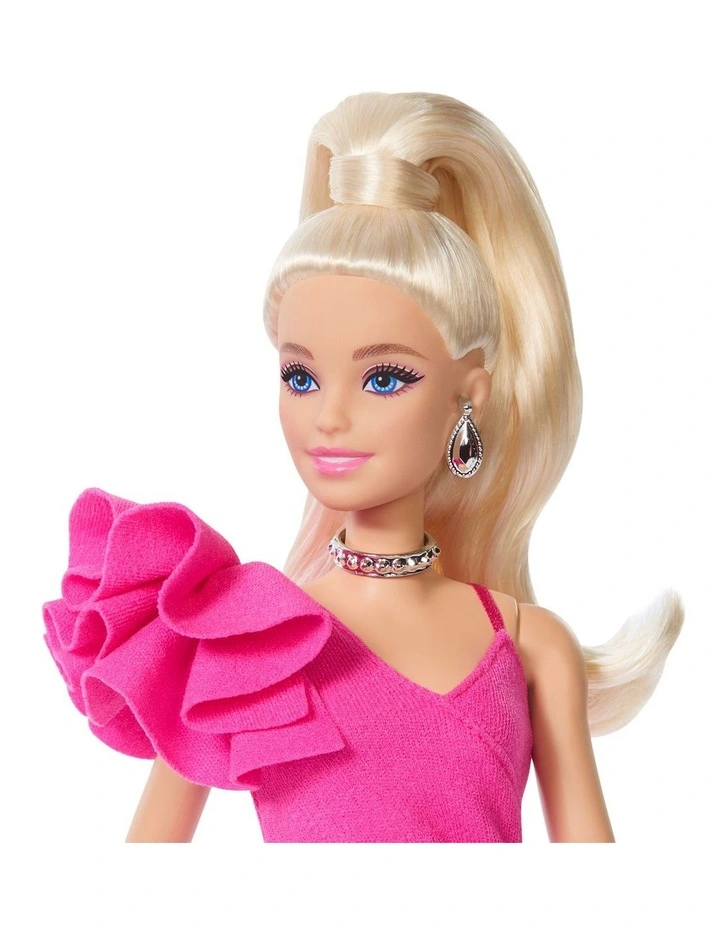 Barbie Deluxe Style Doll #15 in Hot Pink Barbiecore Dress with Lace Tights and Blonde Ponytail image 2