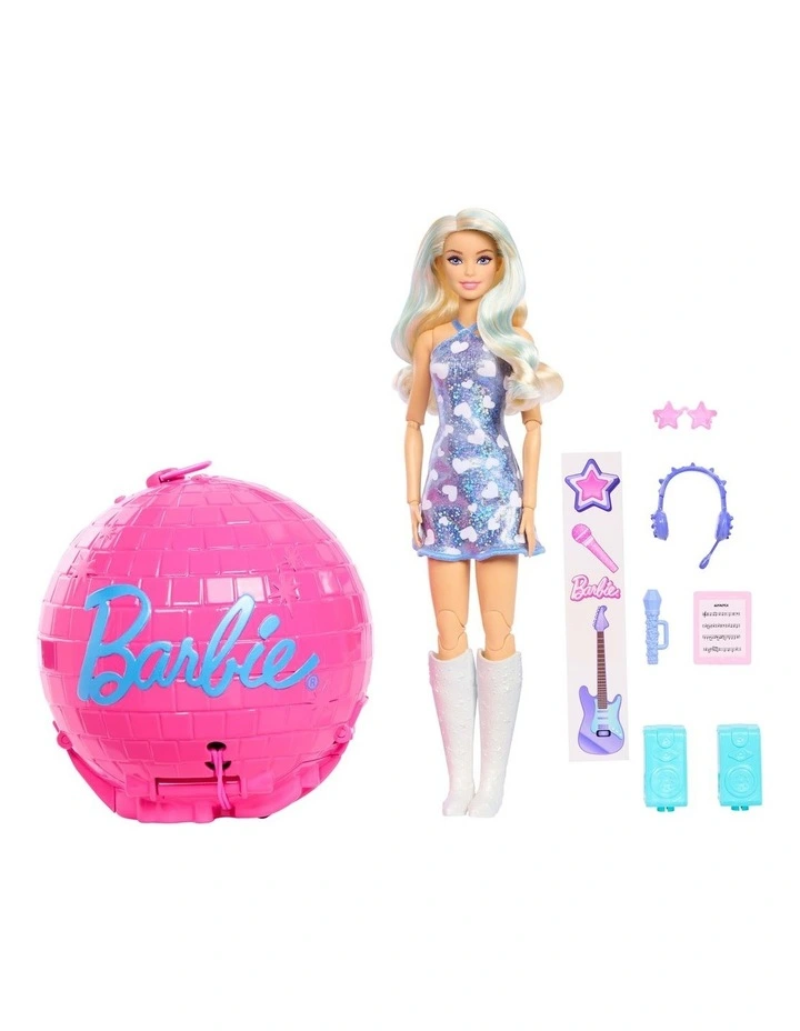 Barbie Team Barbie Roll and Reveal Pop Star Doll and Accessories image 2
