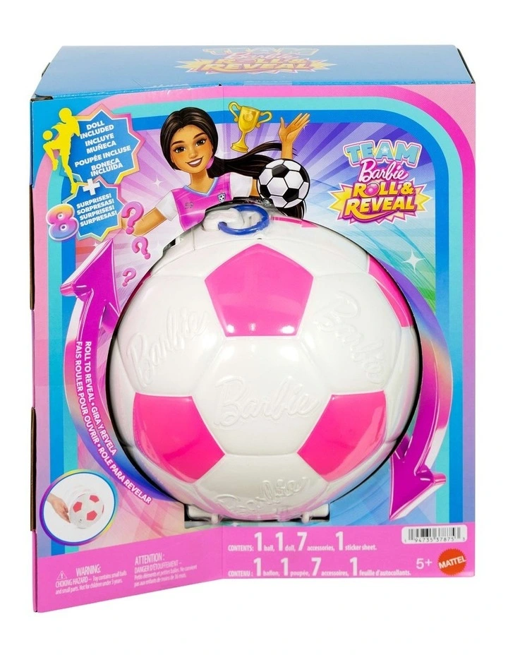 Barbie Team Barbie Roll and Reveal Soccer Player Doll and Accessories image 6