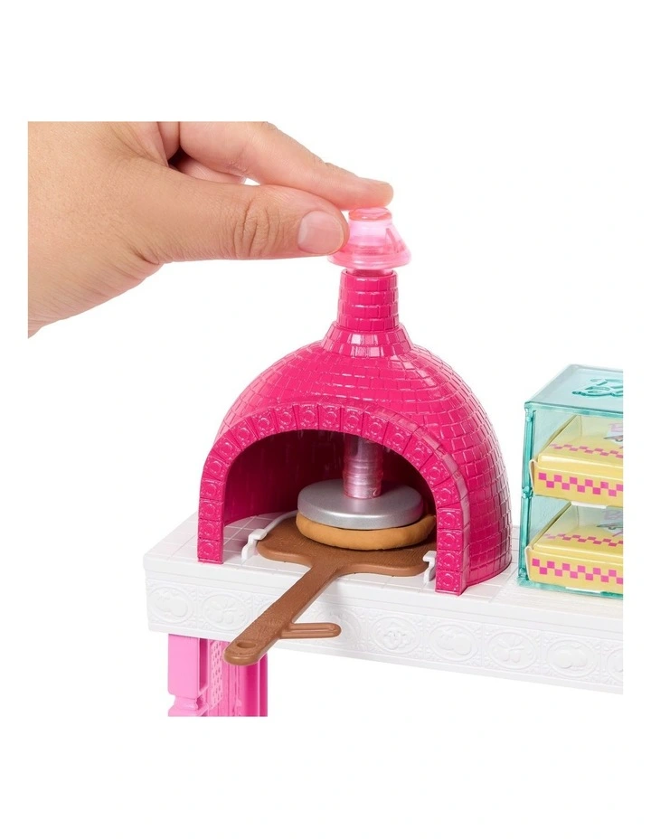 Barbie Pizza Shop Playset with Blonde Doll, Pizza Making Station, 25 Accessories image 3