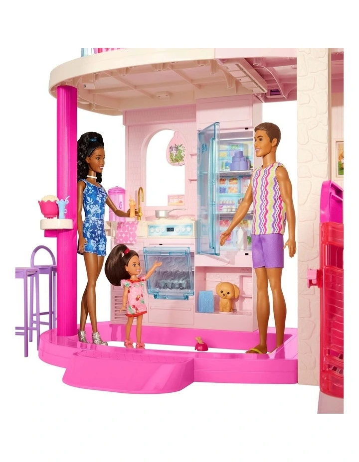 Barbie DreamHouse Dollhouse, 2 Pools, 2 Slides, 2 Houses, Elevator with 3 Levels & 65 Pieces Including Furniture & Accessories image 5