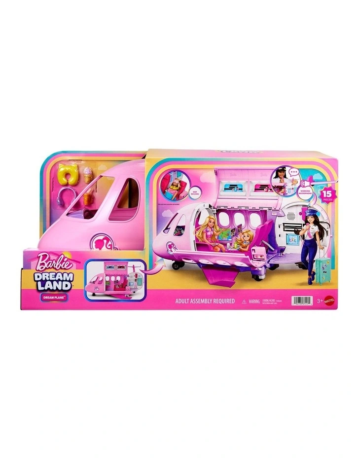 BARBIE Dream Land Dream Plane with Working Microphone Feature and 14 Accessories image 1