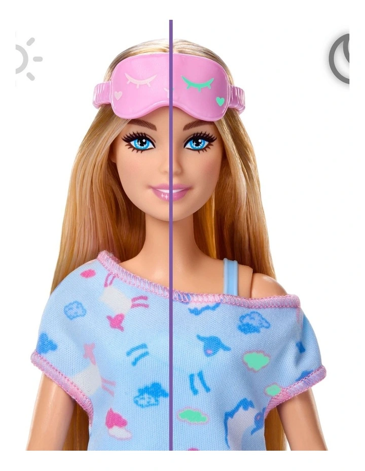 Barbie Party Unboxed Sleepover Reveal Series Blue Pajama Doll & Accessories with 7 Surprises image 2