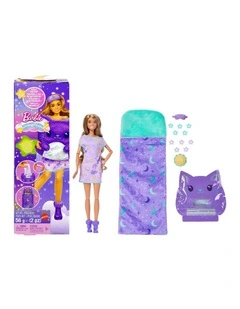 Barbie Party Unboxed Sleepover Reveal Series Purple Pajama Doll & Accessories with 7 Surprises