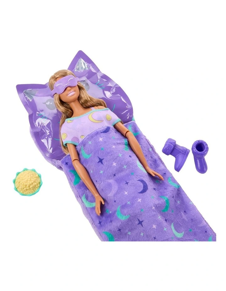 Barbie Party Unboxed Sleepover Reveal Series Purple Pajama Doll & Accessories with 7 Surprises image 5