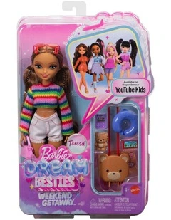 Barbie Dream Besties Weekend Getaway Teresa Fashion Doll with 7 Travel Themed Accessories