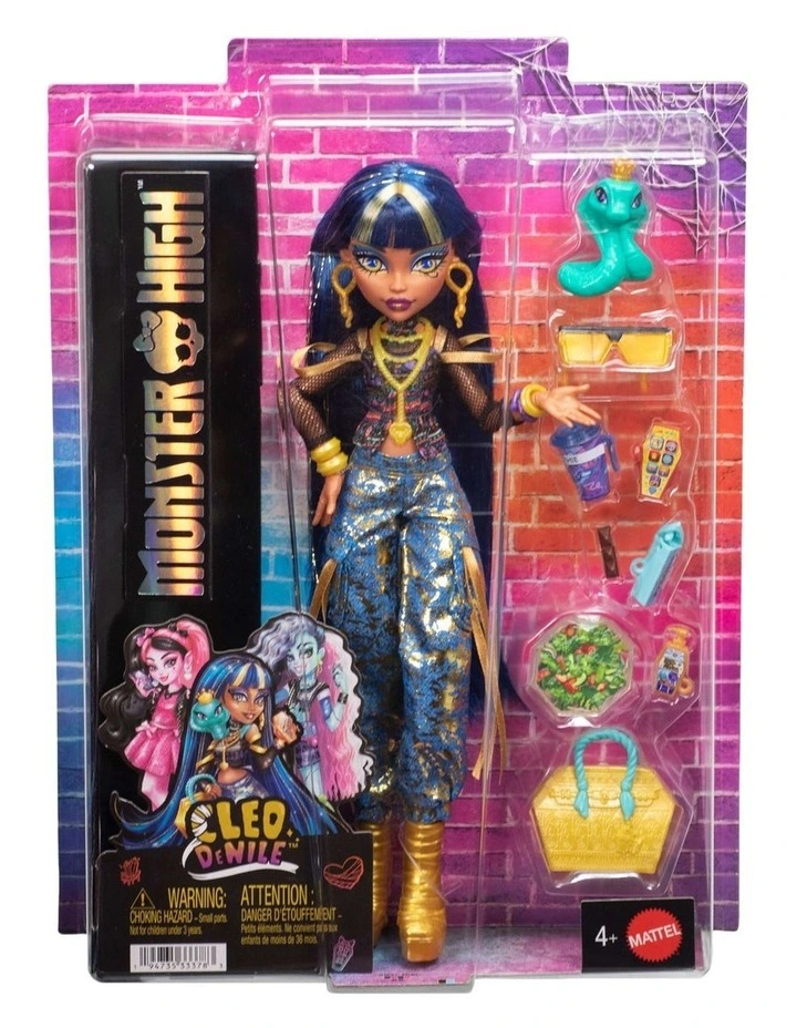 Monster High Cleo De Nile Fashion Doll in Cargo Pants with Pet Hissette and 7 Accessories image 1